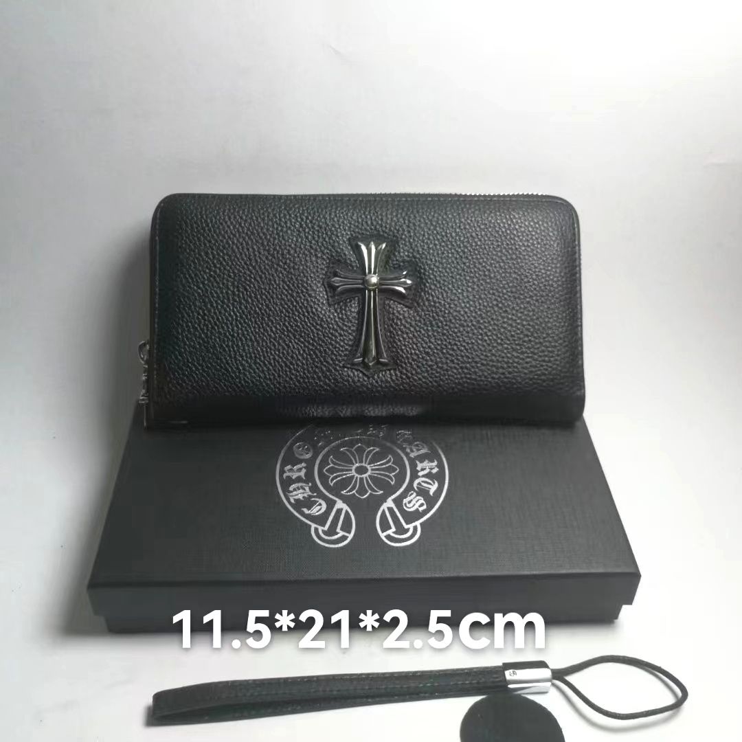 0001 Chrome Hearts クロムハーツ 長財布 本革 ケース付き - 画像 (1)