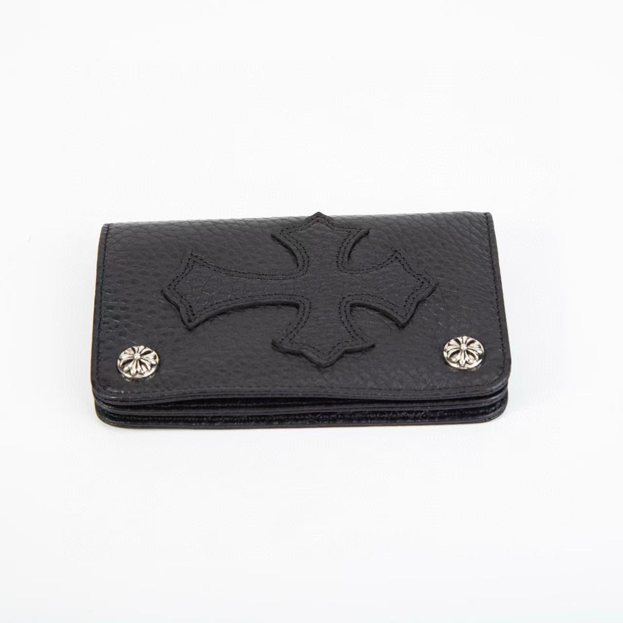 0001 Chrome Hearts クロムハーツ 二つ折り財布 本革 ケース付き - 画像 (1)