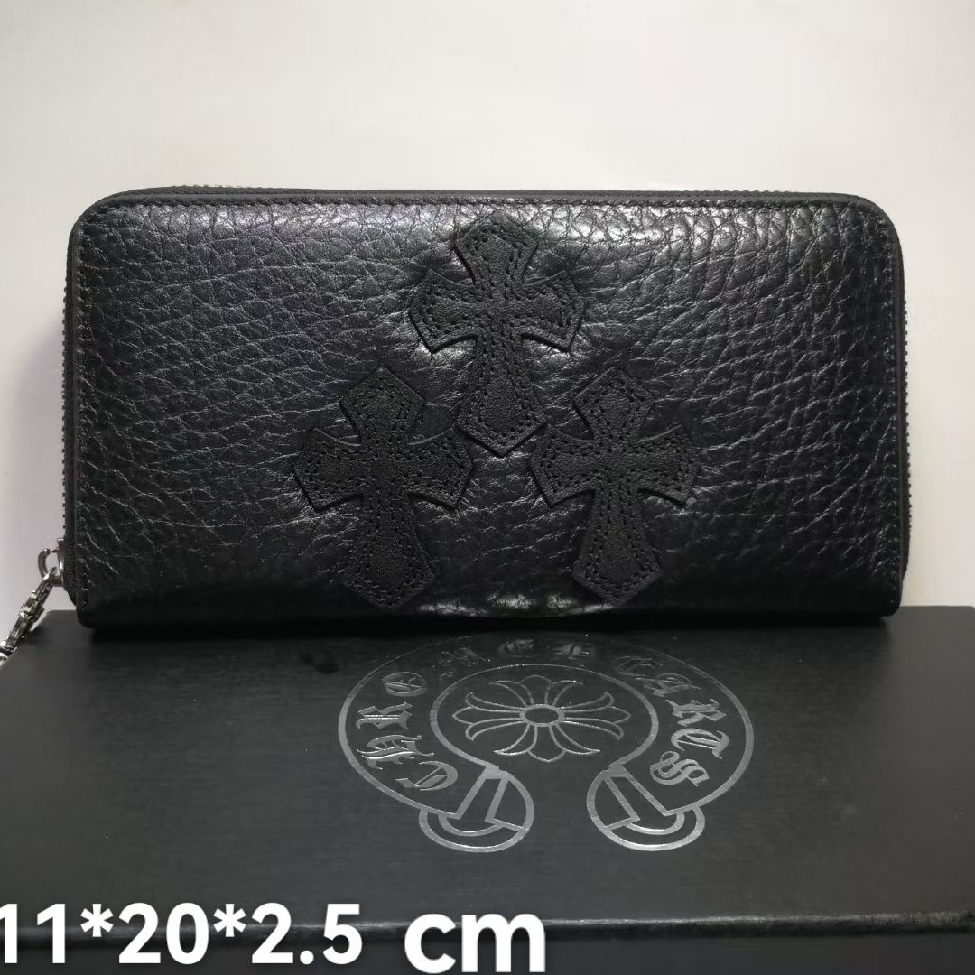 0001 Chrome Hearts クロムハーツ 長財布 本革 ケース付き - 画像 (1)