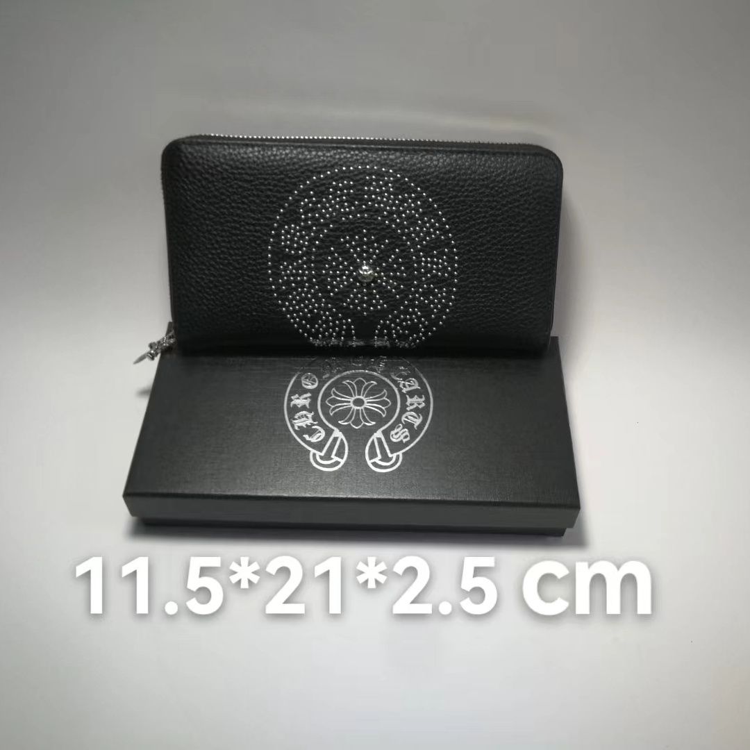 0001 Chrome Hearts クロムハーツ 長財布 本革 ケース付き - 画像 (1)