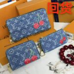 LV デニム 長財布 名刺入れ 小銭入れ ケース付き 60017 19*10*1cm