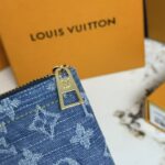 LV デニム 長財布 名刺入れ 小銭入れ ケース付き 60017 19*10*1cm - 画像 (6)