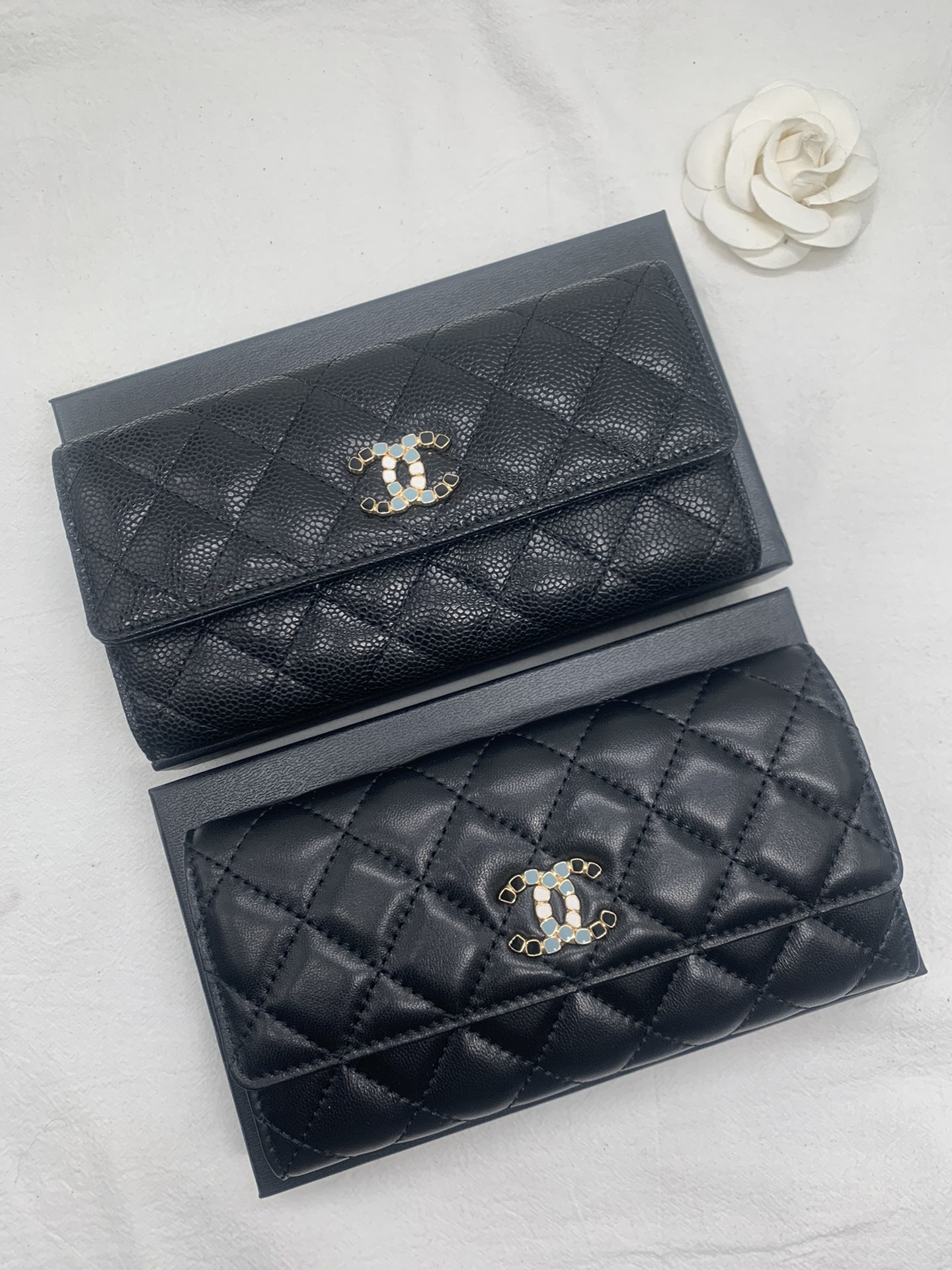 007_ZT Chanel 二つ折り財布 長財布 ケース付き 1817 19*10cm - 画像 (1)