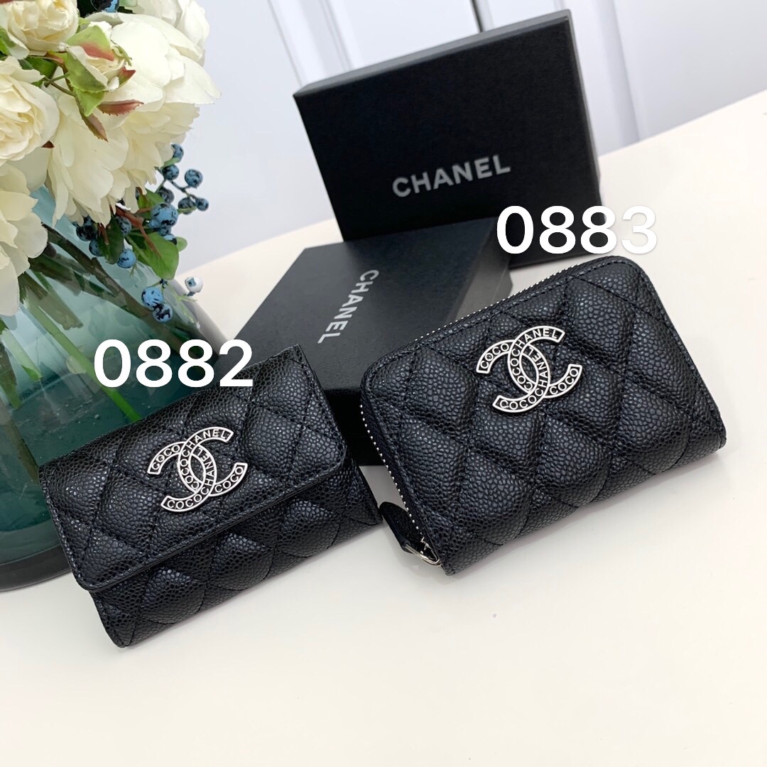 019_ZT Chanel カード入れ 小銭入れ ケース付き 0883 0882 11*7*2cm - 画像 (1)