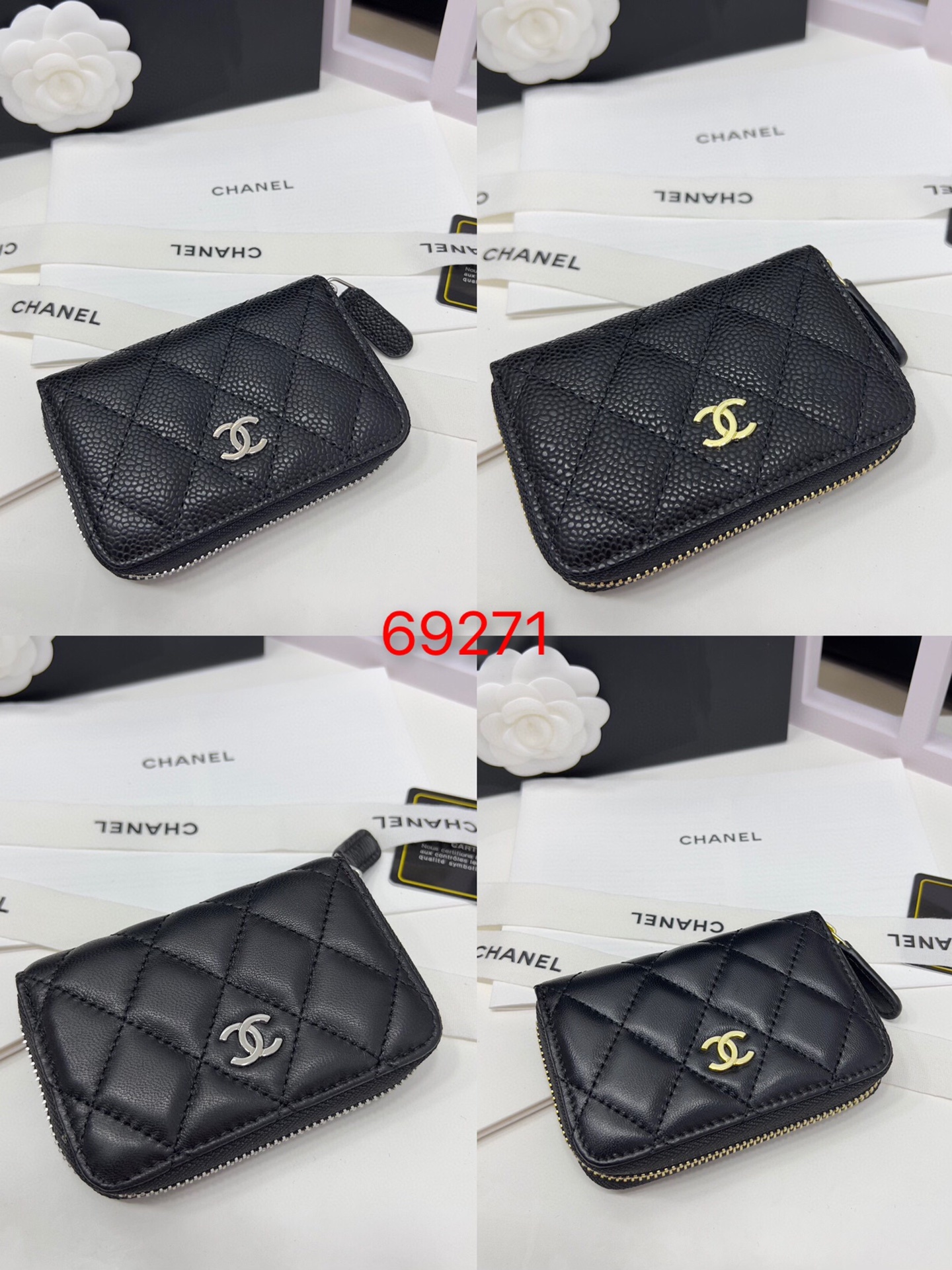 028_ZT Chanel 名刺入れ 小銭入れ ケース付き 69271 7.5*2*11cm - 画像 (1)
