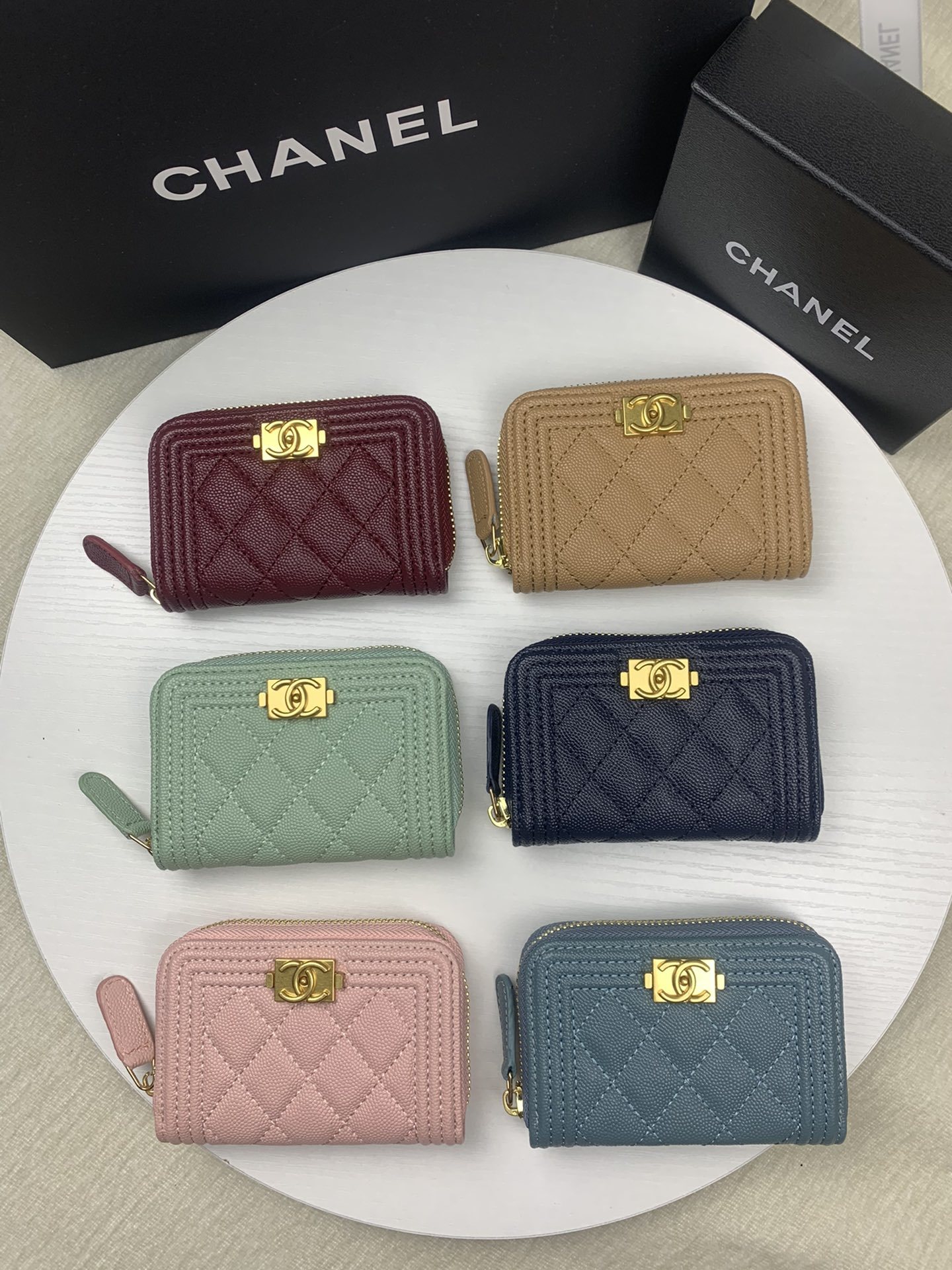 066_ZT Chanel 名刺入れ 小銭入れ ケース付き 80602 - 画像 (1)