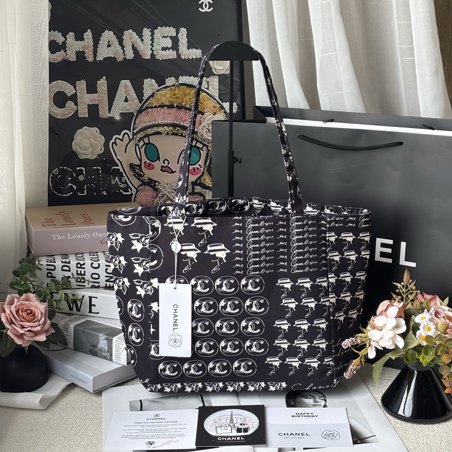 0001 Chanel キャンバス トートバッグ ノベルティ 28*28*14cm - 画像 (1)
