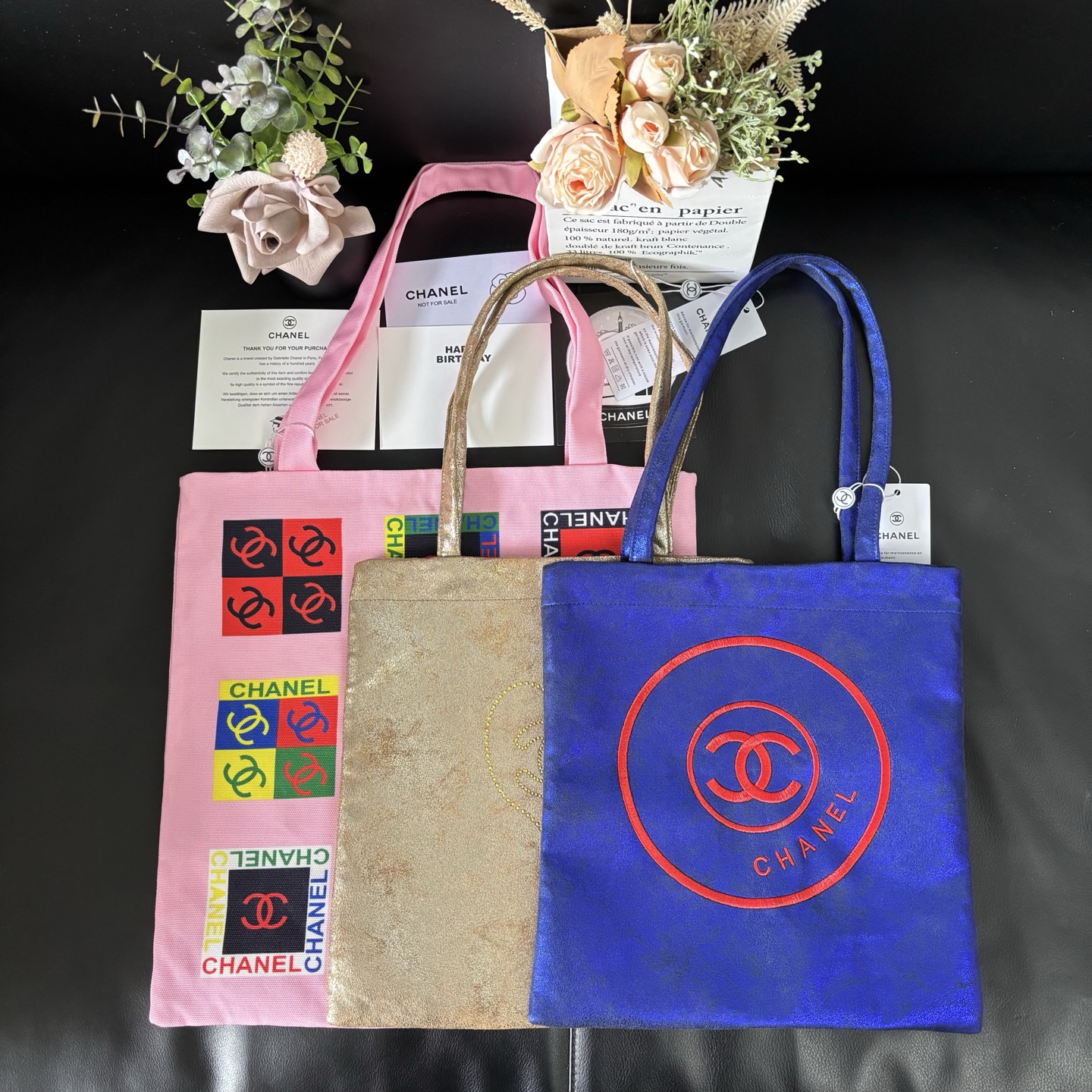 0001 Chanel キャンバス トートバッグ ノベルティ 28*30cm - 画像 (1)