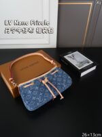 LV Nano Frivole デニム 肩掛けバック ケース付き 26*13cm - 画像 (12)