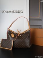 LV Carryall Dark トートバッグ 携帯ポーチ ケース付き 37*32cm - 画像 (7)