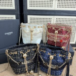 CHANEL ツィ一ドバケットバッグ ショルダーバック ノベルティ 15*11*17cm
