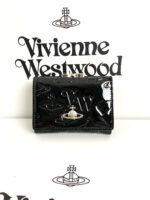 Vivienne Westwood ピカピカ がま口 三つ折り財布 ケース付き - 画像 (4)