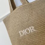 DIOR 草編みバッグ ショッピングバッグ トートバッグ ノベルティ 43*35*10cm - 画像 (3)