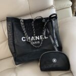 CHANEL メッシュビーチバッグ ポーチ付き 二点セット ノベルティ vip 34*9.5*35cm - 画像 (2)