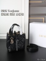 DIOR Toujours shuangmian 両面タイプ（裏と表色が違う）ハンドバッグ ショルダーバッグ ケース付き 18*19cm - 画像 (4)