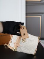 LV SIDE TRUNKMonogram キャンバス デニム ショルダーバッグ ケース付き 23*15cm - 画像 (6)