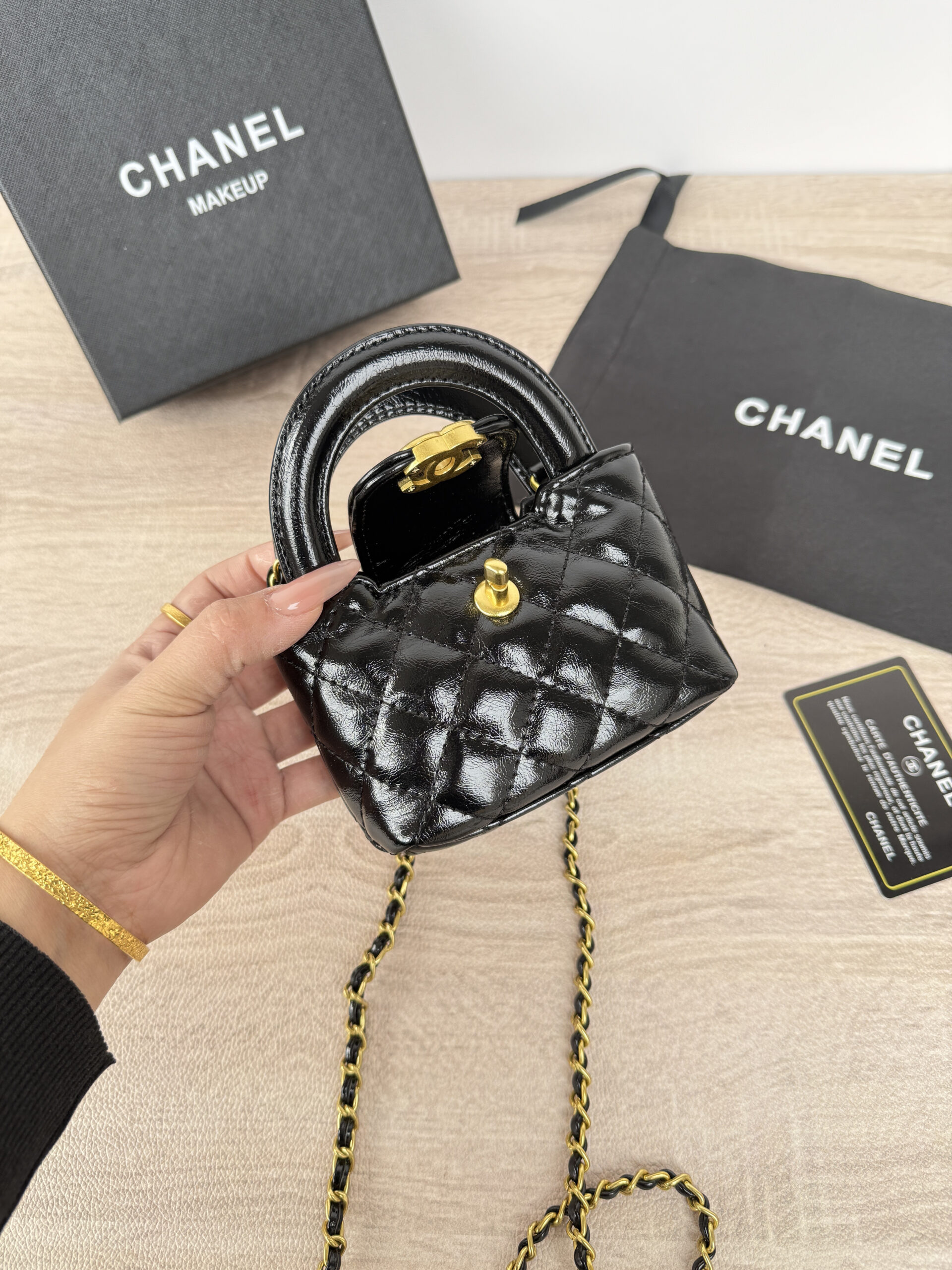0007 CHANEL minikelly ショルダーバック ノベルティ 8*4*12cm - 画像 (1)