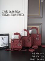 DIOR Lady Dior ハンドバッグ ショルダーバッグ ケース付き 16*14cm 20*17cm 23.5*20cm - 画像 (10)
