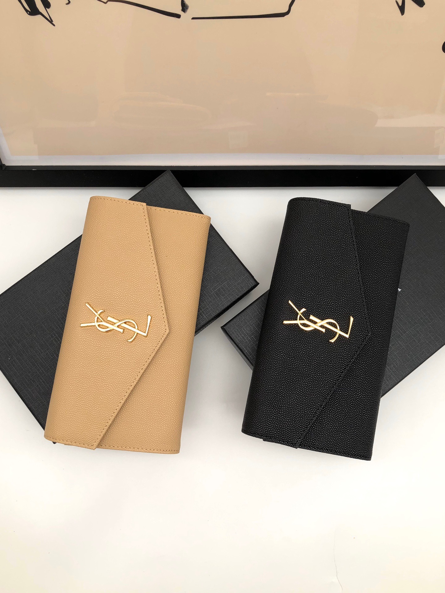 001_ZT SAINT LAURENT 長財布 二つ折り財布 ケース付き 358393 19*11*3cm - 画像 (1)