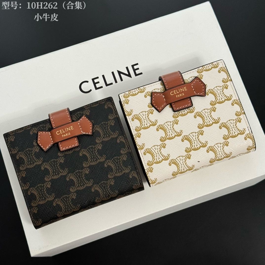 001_ZT CELINE 二つ折り財布 ケース付き 10H262 10.5*9*2cm - 画像 (1)