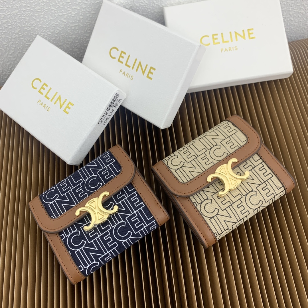 019_ZT CELINE 三つ折り財布 ケース付き 10782 10.5*9*22cm - 画像 (1)