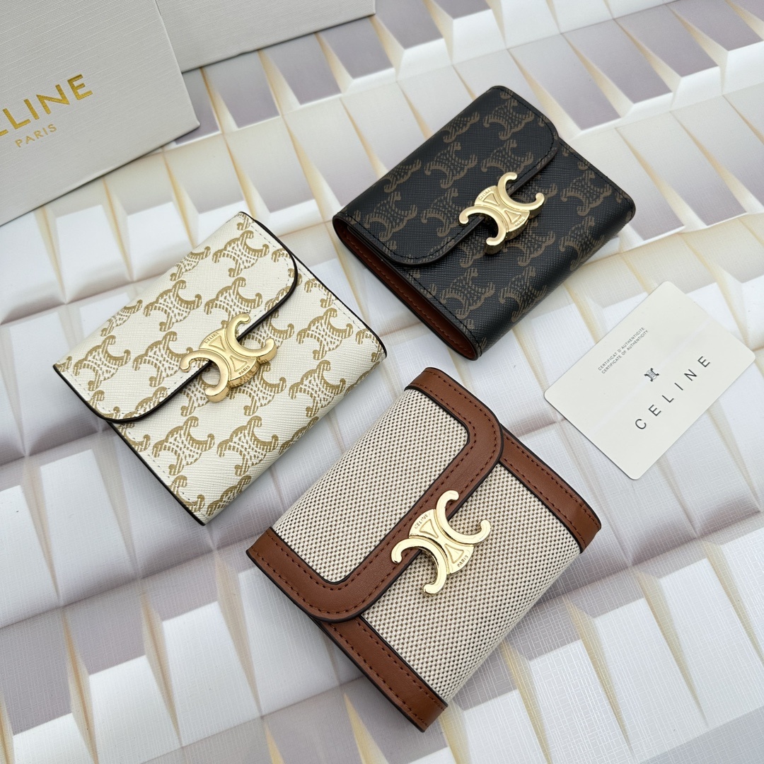 028_ZT CELINE 三つ折り財布 ケース付き 66885 10.5*9cm - 画像 (1)
