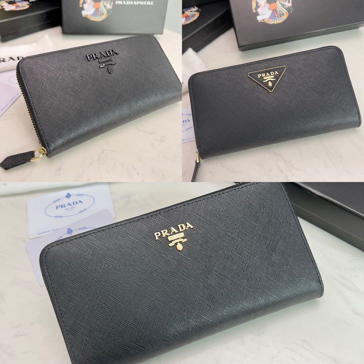 as Prada 長財布 ケース付き 201 19*10*2.5 - 画像 (1)