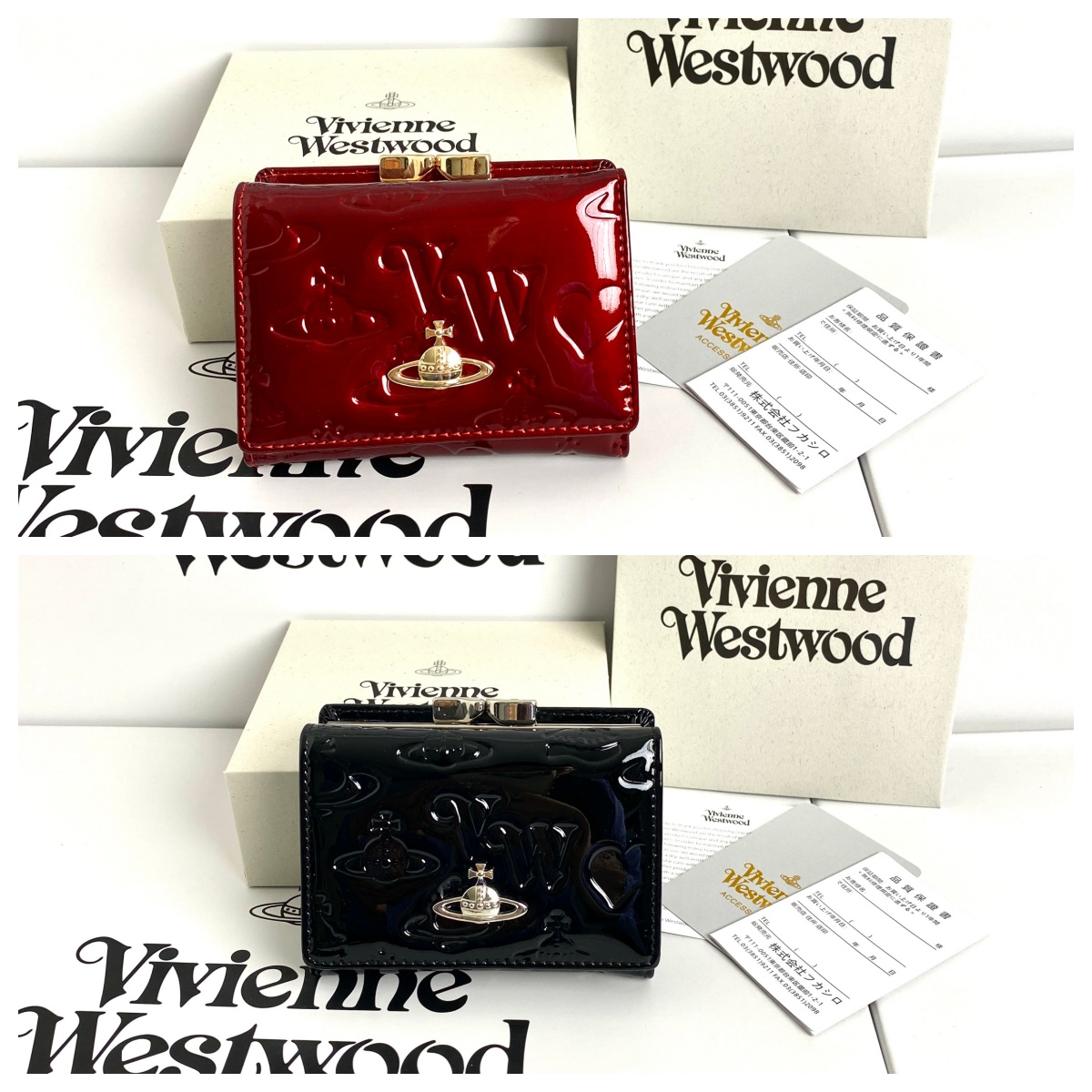 未命名 Vivienne Westwood ピカピカ がま口 三つ折り財布 ケース付き - 画像 (1)