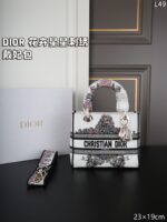 DIOR Lady D-Lite 刺繡 ショルダーバック ケース付き 23*19cm - 画像 (13)
