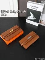 HERMES Kelly Classic 二つ折り財布 長財布 ケース付き 20*10.5cm - 画像 (4)