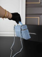 CHANEL 25C デニム バニティー ケース付き 19*12cm - 画像 (3)