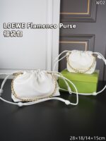 LOEWE Flamenco Purse ハンドバッグ ショルダーバッグ ケース付き 14*15cm 28*18cm - 画像 (12)