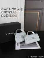CHANEL 23P Kelly キャビア ハンドバッグ ショルダーバック ケース付き 15*12cm 18.5*10cm - 画像 (4)