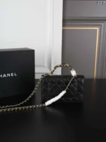 CHANEL Classic Flap CF 25B キャビア ハンドバッグ ショルダーバッグ ケース付き 19*12cm - 画像 (7)