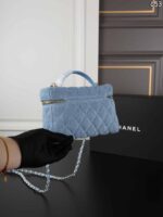 CHANEL 25C デニム バニティー ケース付き 19*12cm - 画像 (8)