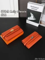HERMES Kelly Classic 二つ折り財布 長財布 ケース付き 20*10.5cm - 画像 (8)