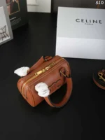 CELINE Cuir Triomphe ハンドバッグ ショルダーバッグ ケース付き 15.5*11cm - 画像 (9)