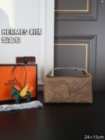 HERMES 刺繡 ハンドバッグ ショルダーバッグ ケース付き 24*15CM - 画像 (13)