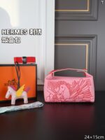 HERMES 刺繡 ハンドバッグ ショルダーバッグ ケース付き 24*15CM - 画像 (14)