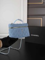 CHANEL 25C デニム バニティー ケース付き 19*12cm - 画像 (7)