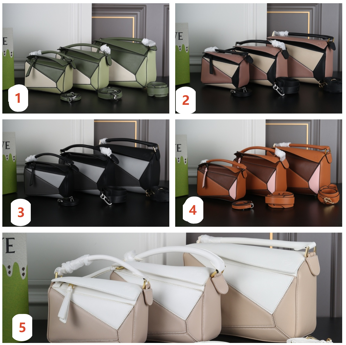 4d973871-3f71-48a9-b0d5-a1f590bb7723 LOEWE Puzzle ショルダーバッグ ケース付き 19*12cm 25*15cm 28.5*18cm - 画像 (1)