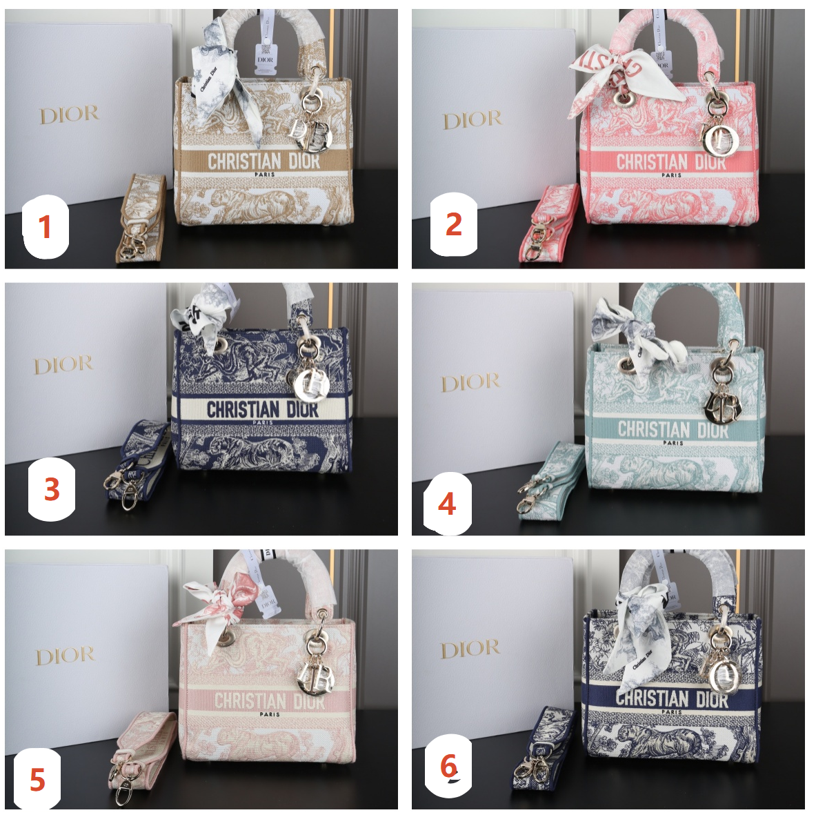 8a496a1e-8dbb-4123-919a-75a2897f1707 DIOR Lady D-Lite 2024 刺繡 ショルダーバック ケース付き 23*19cm - 画像 (1)