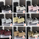 CHANEL 23P Kelly キャビア ハンドバッグ ショルダーバック ケース付き 15*12cm 18.5*10cm