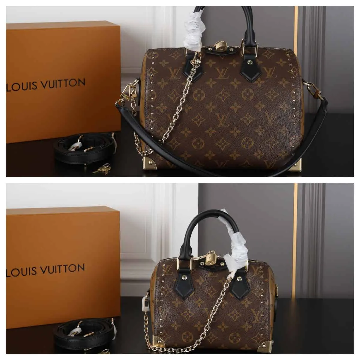 未命名 LV SpeedyTrunk ハンドバッグ ショルダーバック ケース付き 20*14CM 25*19CM - 画像 (1)