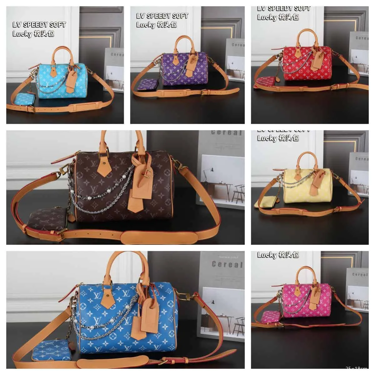 未命名 LV SPEEDY SOFT Lucky ハンドバッグ ショルダーバック ケース付き 25*18cm - 画像 (1)