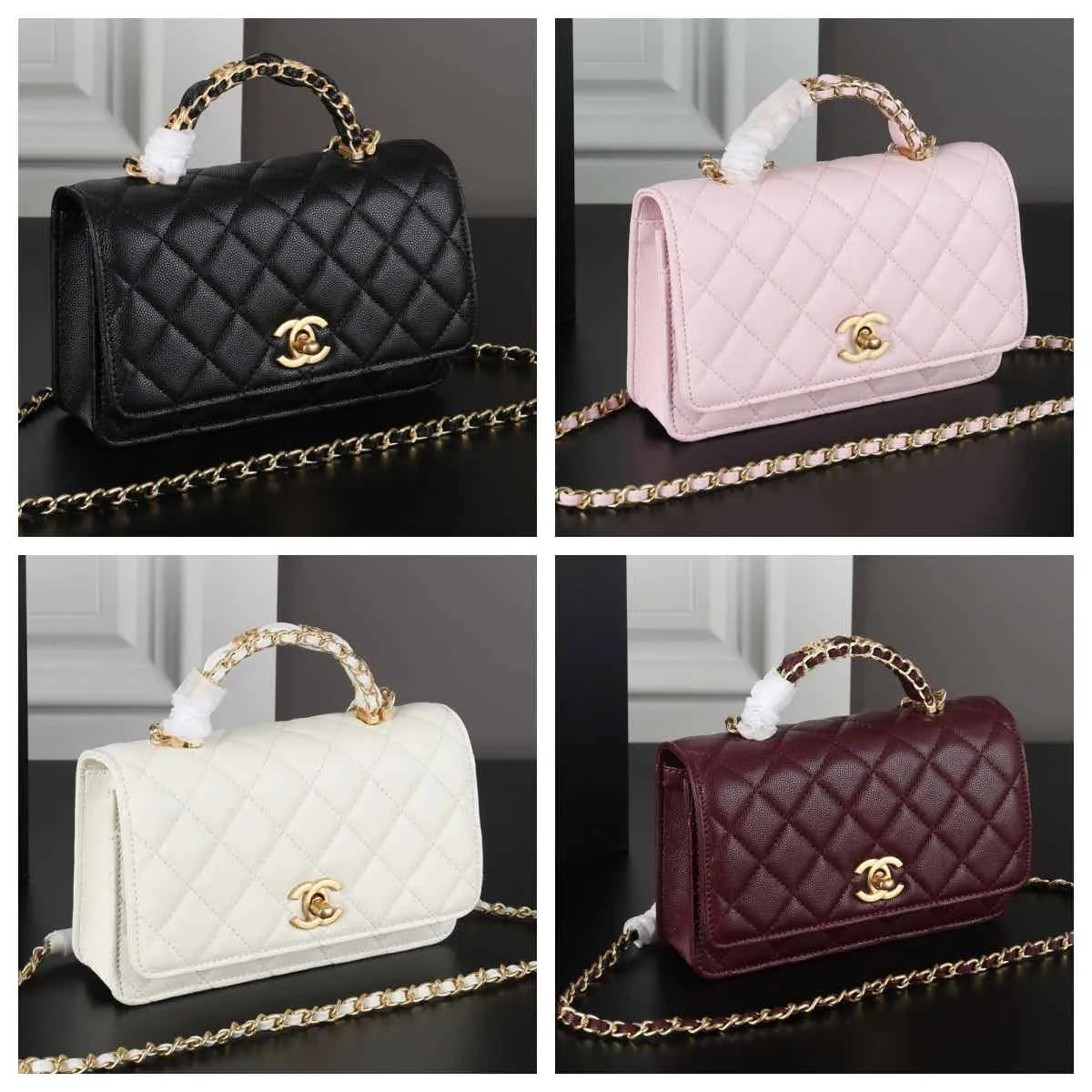 未命名 CHANEL Classic Flap CF 25B キャビア ハンドバッグ ショルダーバッグ ケース付き 19*12cm - 画像 (1)